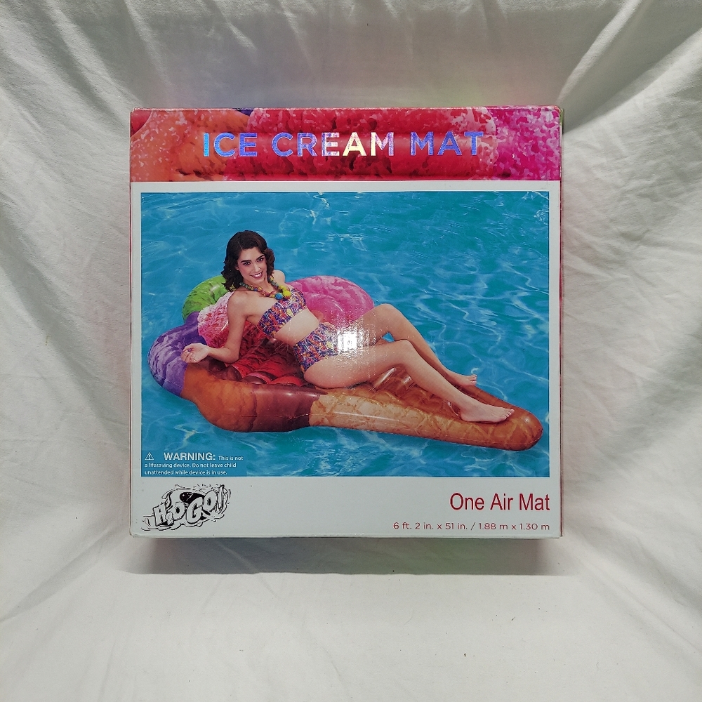 NEW Ice Cream Cone Inflatable Swimming Pool Mat Float Raft Lounge Bestway H2O Go